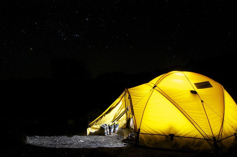 camping in the mountains